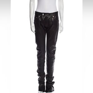 Dsquared2 Leather Straight Leg Leather Pants